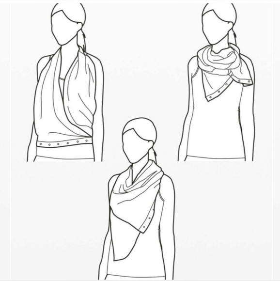 LULULEMON Women's Soft Vinsaya  Navy Blue Scarf Orange Stripe‎ Approx 55"x26" - Picture 8 of 8